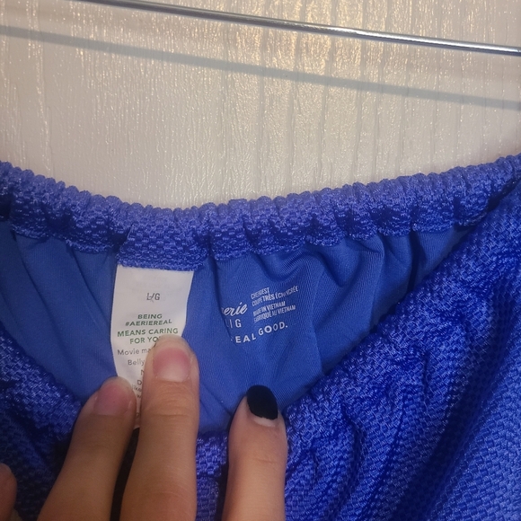 221 Aerie Shine Rib Cheekiest Tie Bikini Bottom - Picture 3 of 4